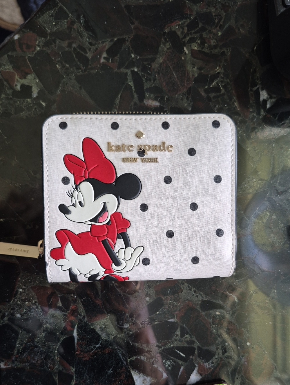 Kate Spade White & Red Minnie Mouse Polka Dot Wallet NWT